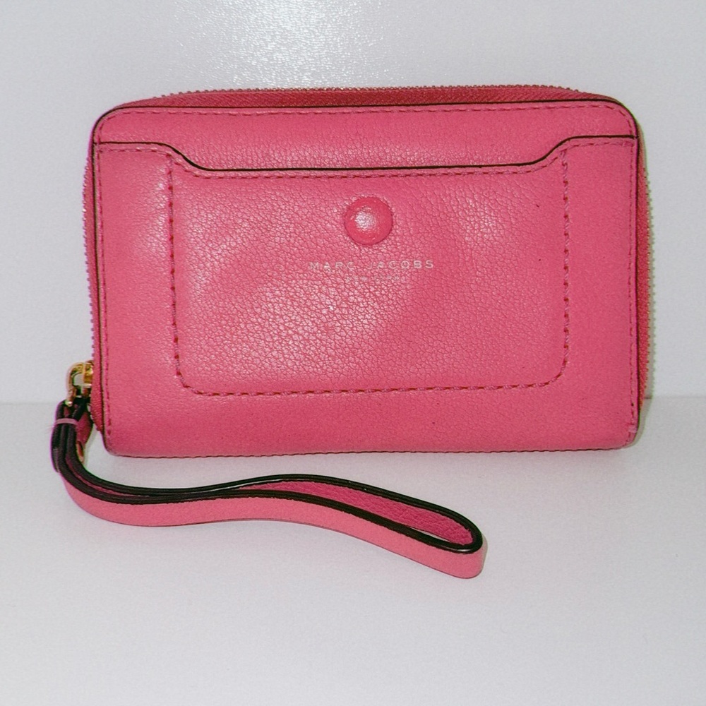 Marc Jacobs Vibrant Pink Leather Wristlet